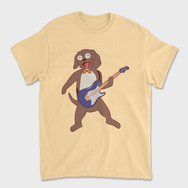 Dog Playing Guitar 2, Tricou Barbati (Unisex)