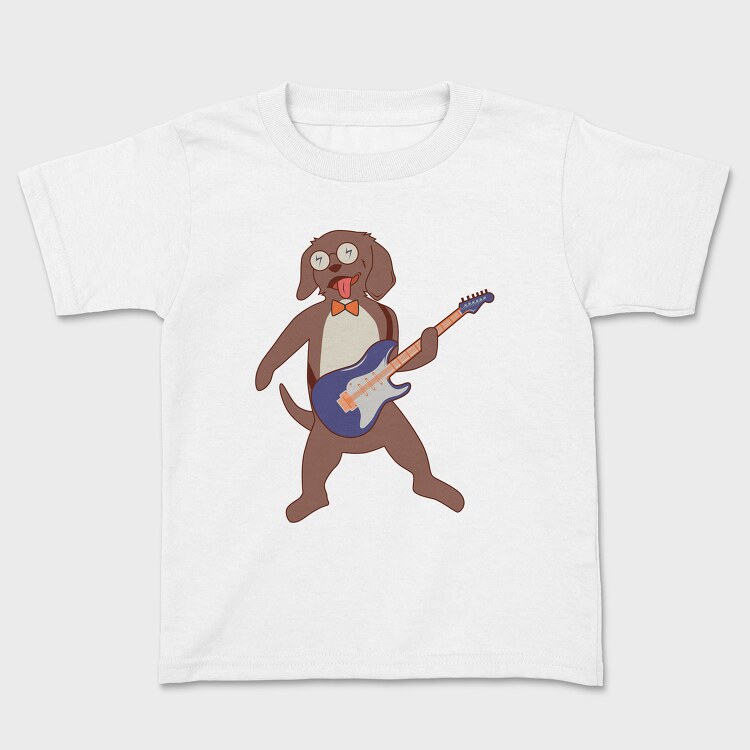 Tricou Copii, Dog Playing Guitar 2