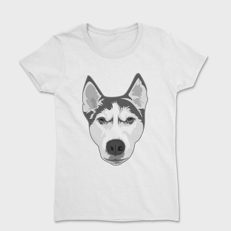 Tricou Femei, Husky Portrait