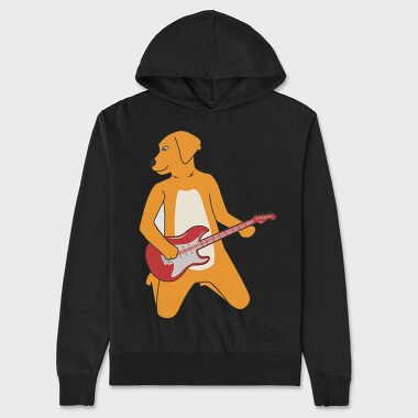 Dog Playing Guitar 11, Hanorac Oversize Barbati (Unisex)