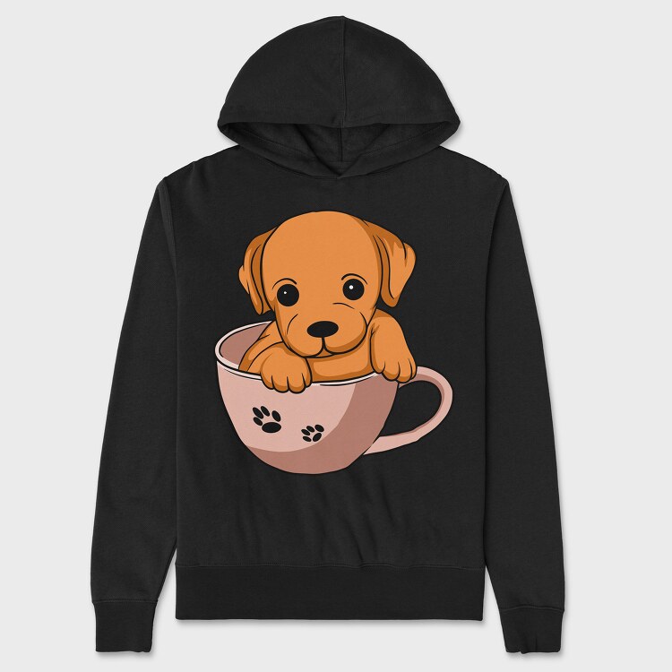 Coffee Cup Dog, Hanorac Oversize Barbati (Unisex)