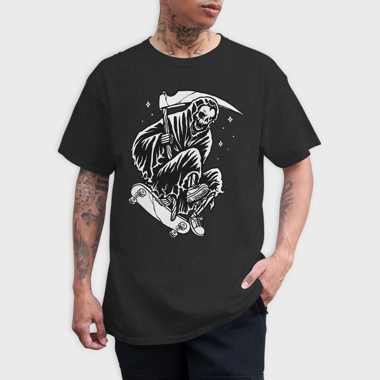 Skateboard Grim Reaper 1, Tricou Barbati (Unisex)