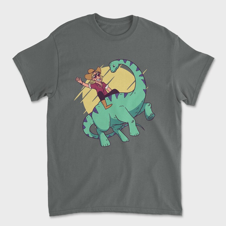 Cowboy on Dinosaur, Tricou Barbati (Unisex)