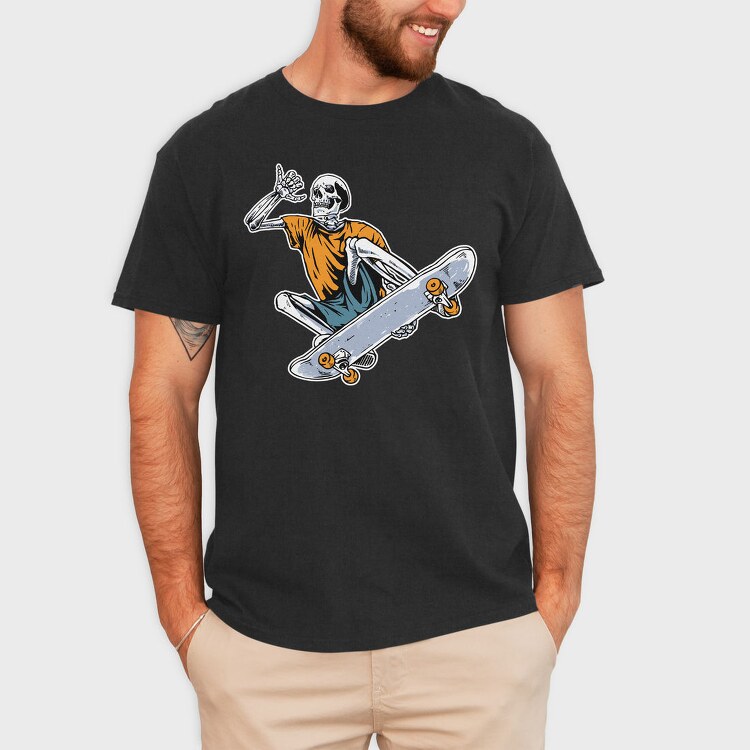 Skateboard Skeleton, Tricou Barbati (Unisex)