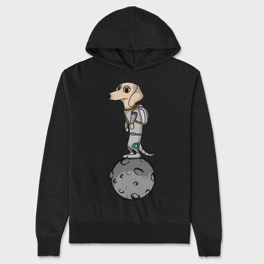 Astronaut Dog on the Moon, Hanorac Oversize Barbati (Unisex)