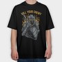Knight Of Flames, Tricou Oversize Barbati (Unisex)