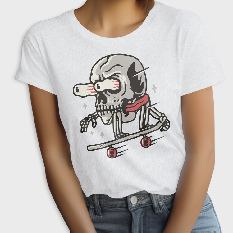 Skateboarding Skull 1, Tricou Femei