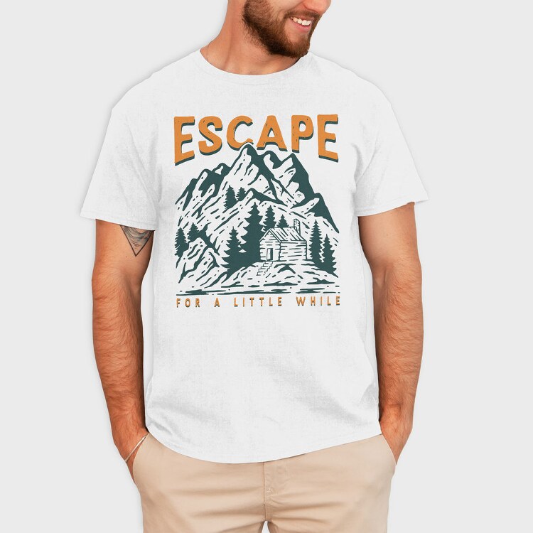 Escape Cabin Mountain, Tricou Barbati (Unisex)