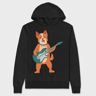 Dog Playing Guitar 1, Hanorac Oversize Barbati (Unisex)