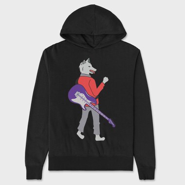 Dog Playing Guitar 7, Hanorac Oversize Barbati (Unisex)