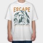 Escape Cabin Mountain, Tricou Oversize Barbati (Unisex)