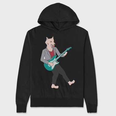 Dog Playing Guitar 10, Hanorac Oversize Barbati (Unisex)