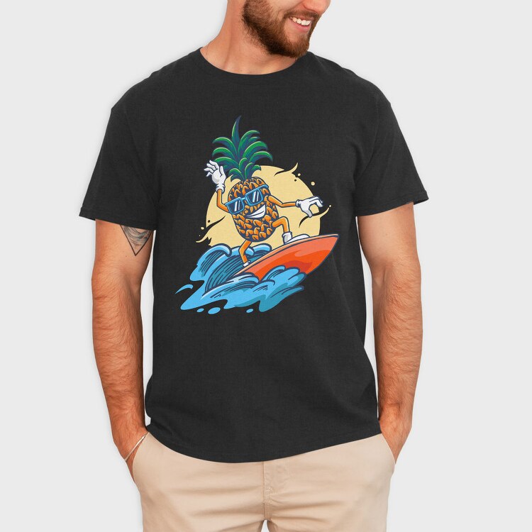 Pineapple Surfer, Tricou Barbati (Unisex)