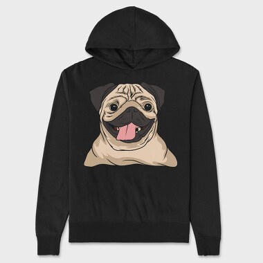 Pug Portrait, Hanorac Oversize Barbati (Unisex)