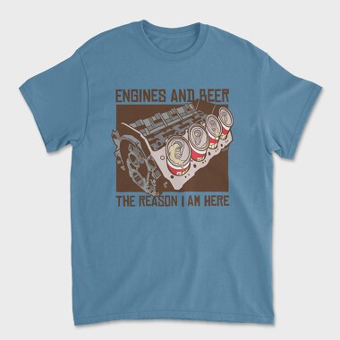 Tricou Barbati (Unisex), Engine and Beer