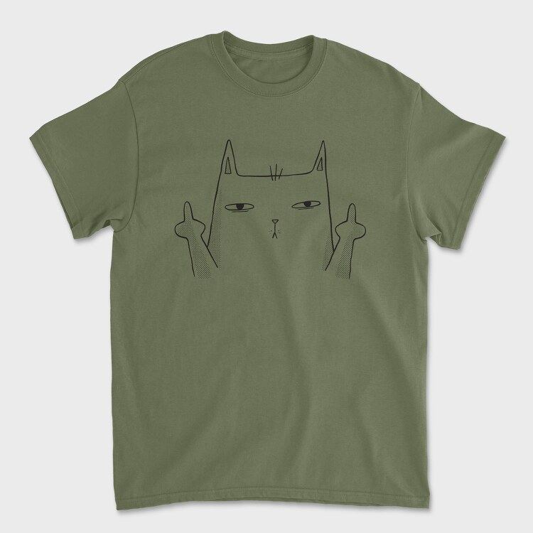 Middle Finger Cat, Tricou Barbati (Unisex)