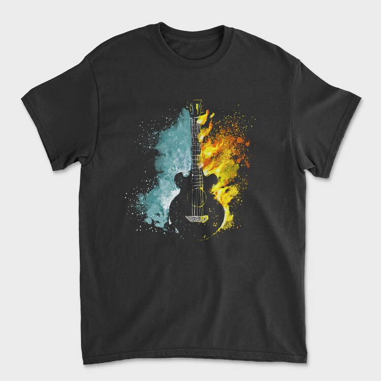 Guitar Firewater, Tricou Barbati (Unisex)