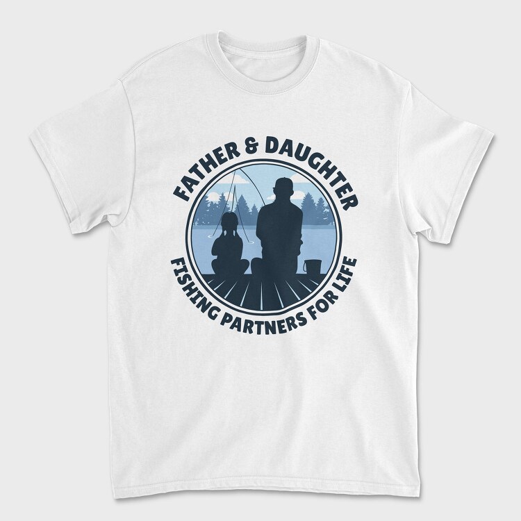 Father And Daughter Fishing, Tricou Barbati (Unisex)