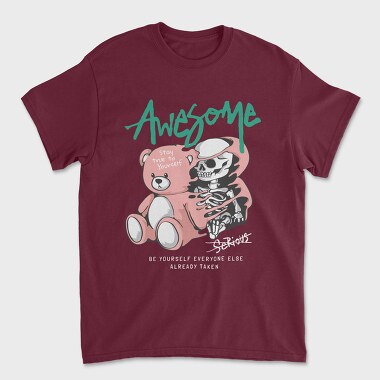 Awesome Skeleton Teddy, Tricou Barbati (Unisex)