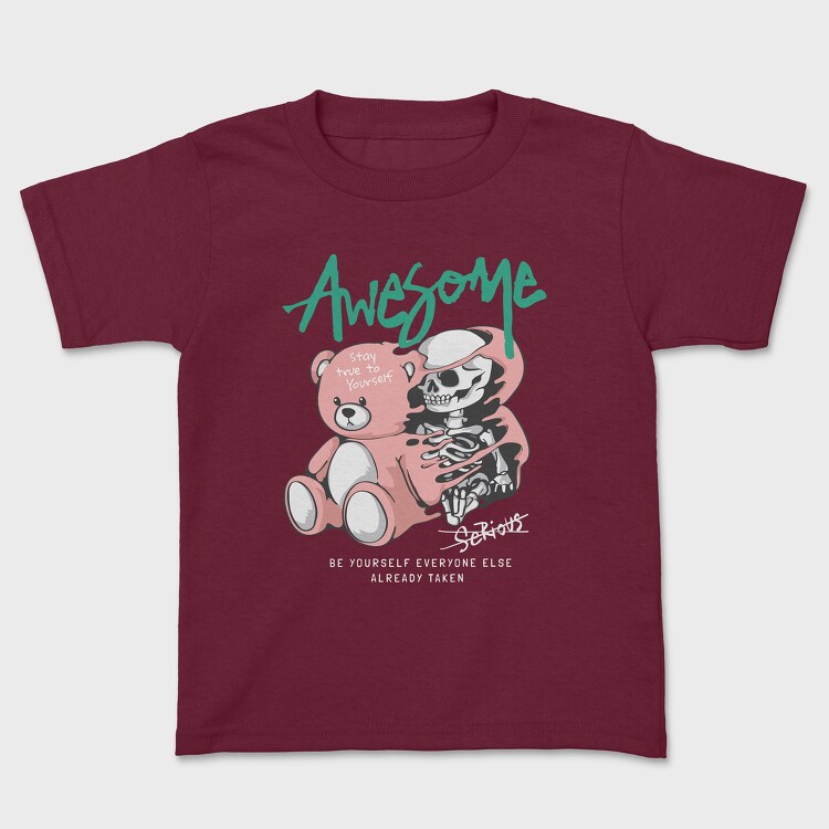 Awesome Skeleton Teddy, Tricou Copii