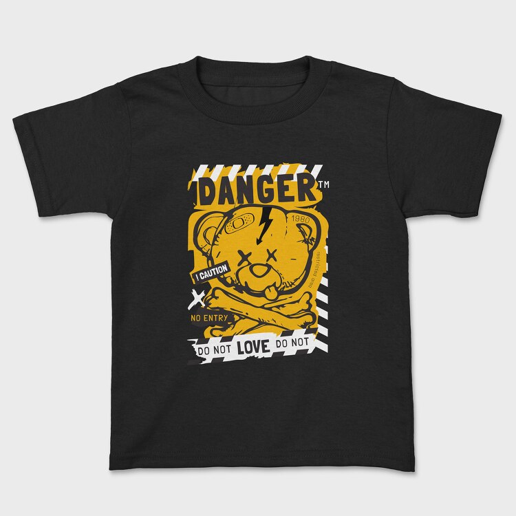 Danger Orange Teddy Bear, Tricou Copii