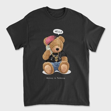 Money Is Talking Teddy Bear, Tricou Barbati (Unisex)