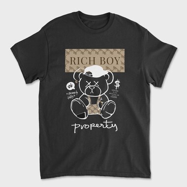 Rich Boy Teddy Bear, Tricou Barbati (Unisex)