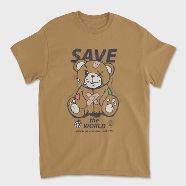 Save the World Teddy, Tricou Barbati (Unisex)