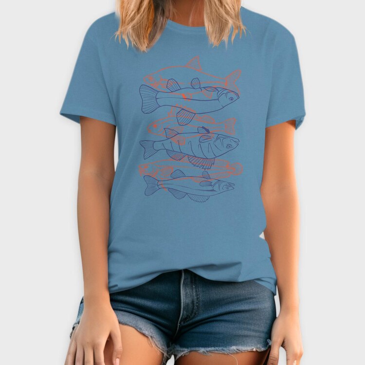 Fish Set Color, Tricou Barbati (Unisex)