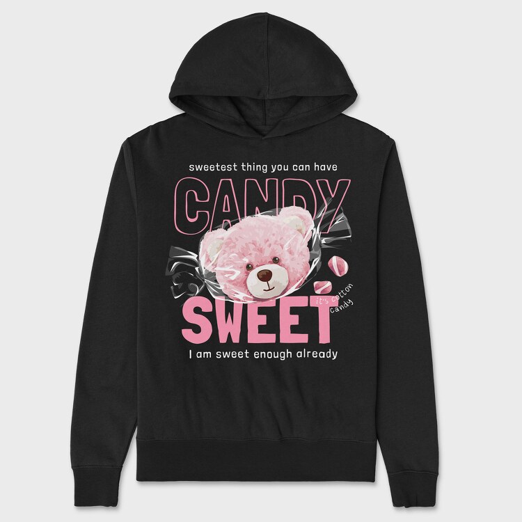 Candy Sweet Pink Teddy Bear, Hanorac Oversize Barbati (Unisex)