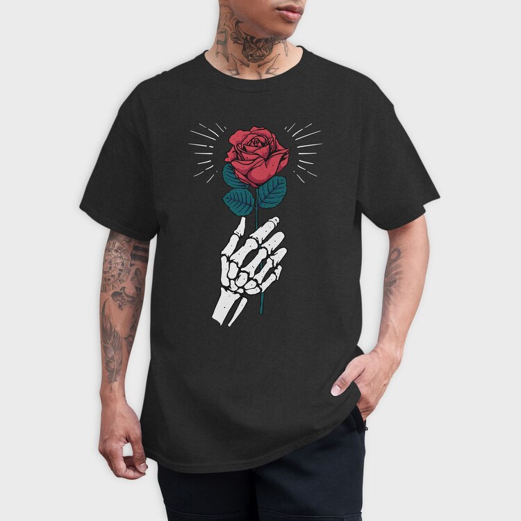 Skeleton Rose, Tricou Barbati (Unisex)