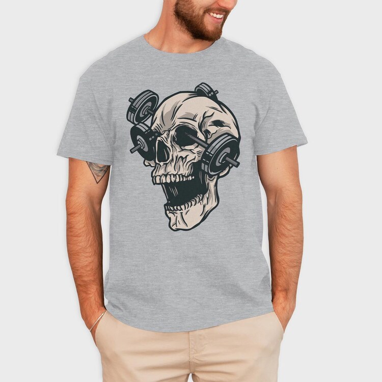 Skull Gym, Tricou Barbati (Unisex)
