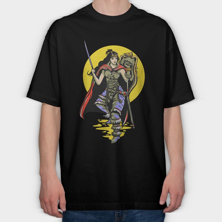 Warrior Queen, Tricou Oversize Barbati (Unisex)