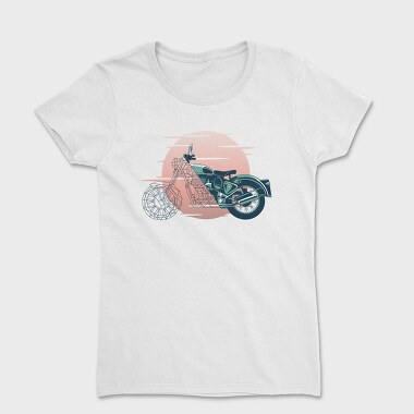 Vintage Geometric Motorbike, Tricou Femei