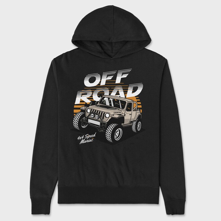 Offroad Jeep Retro Sunset, Hanorac Oversize Barbati (Unisex)