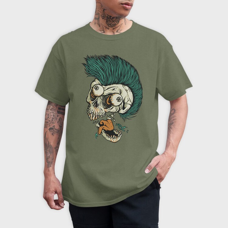 Punk Skull, Tricou Barbati (Unisex)