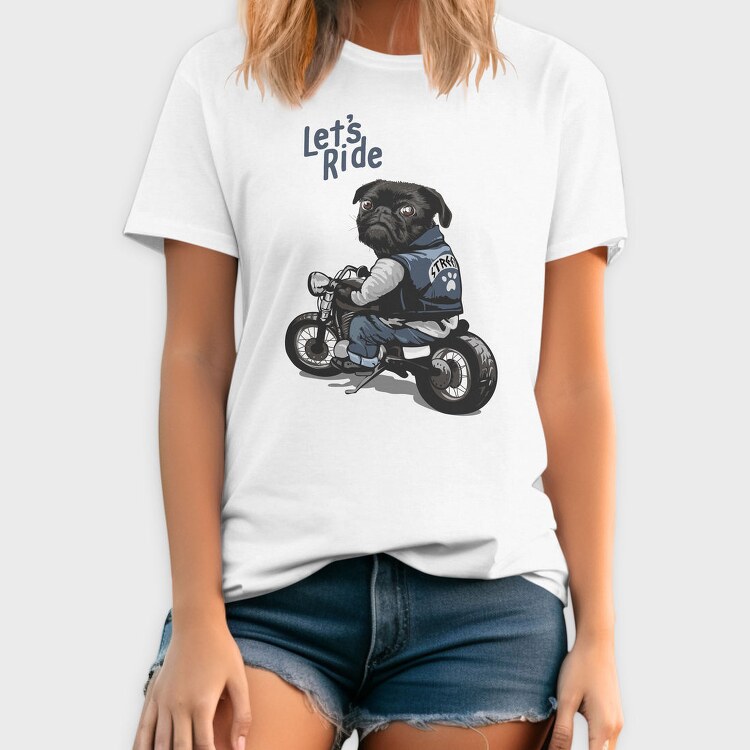 Pug Street Rider, Tricou Barbati (Unisex)