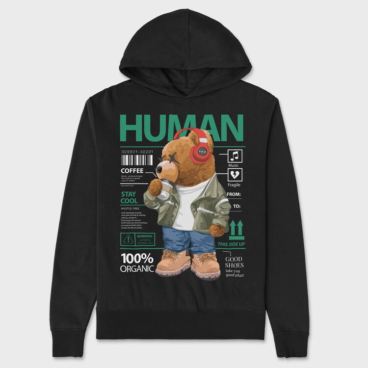 Human Teddy Bear, Hanorac Oversize Barbati (Unisex)