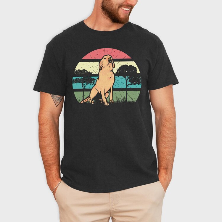 Retro Retriever, Tricou Barbati (Unisex)