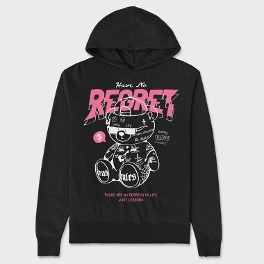 Regret Teddy Bear, Hanorac Oversize Barbati (Unisex)