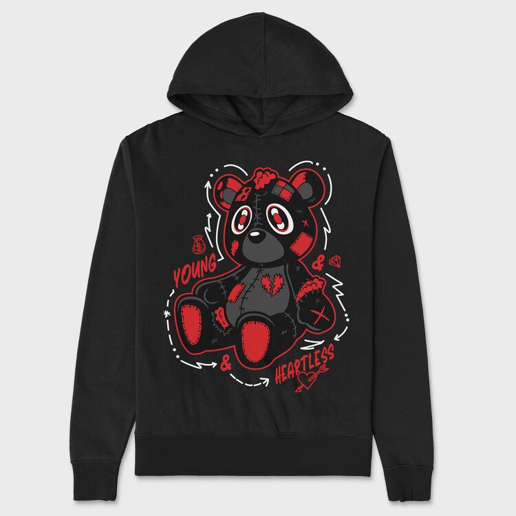 Young and Heartless Teddy, Hanorac Oversize Barbati (Unisex)