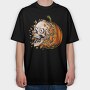 Pumpkin Skull Feast, Tricou Oversize Barbati (Unisex)