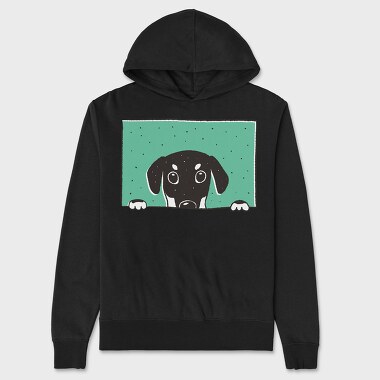 Peeking Dog, Hanorac Oversize Barbati (Unisex)