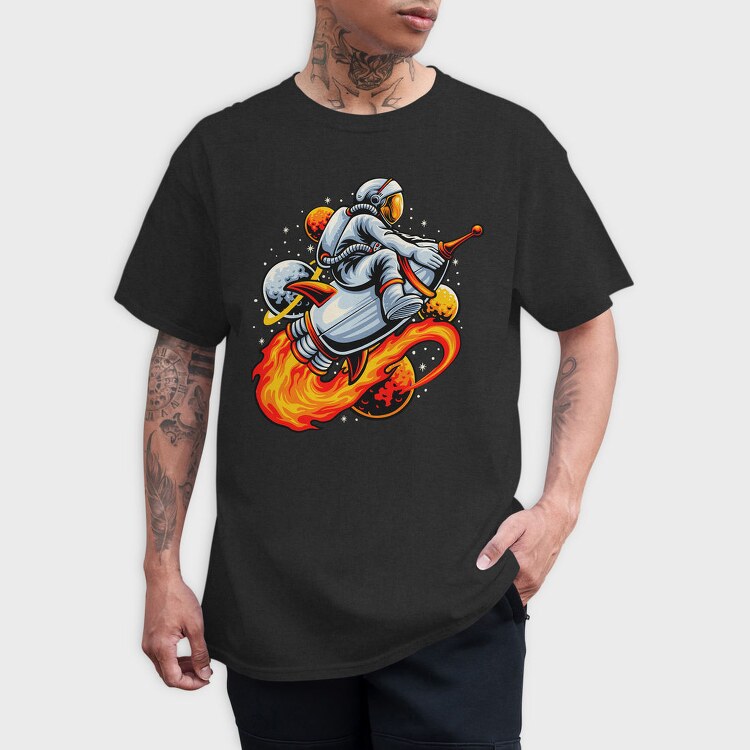 Space Rocket Rider 1, Tricou Barbati (Unisex)