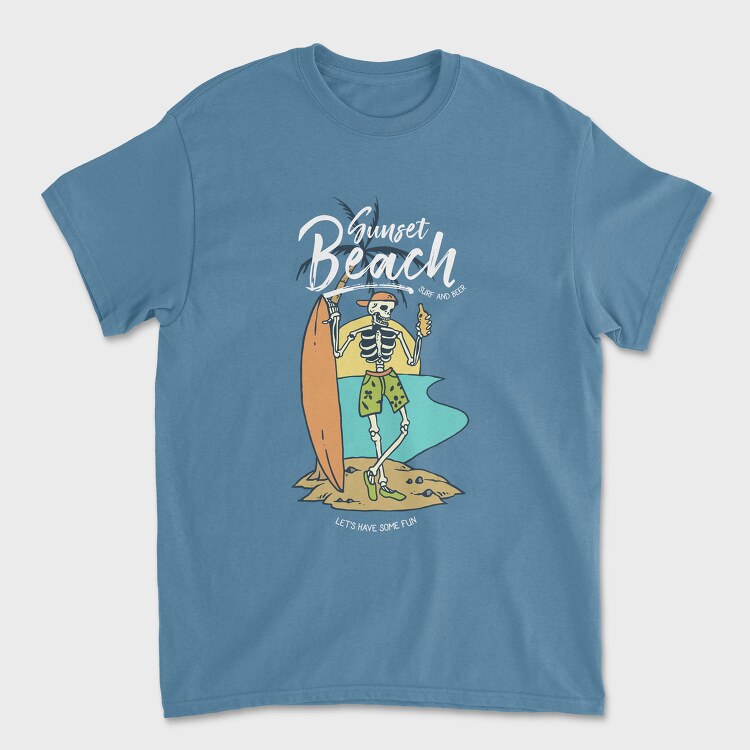 Skull Surf and Beer, Tricou Barbati (Unisex)