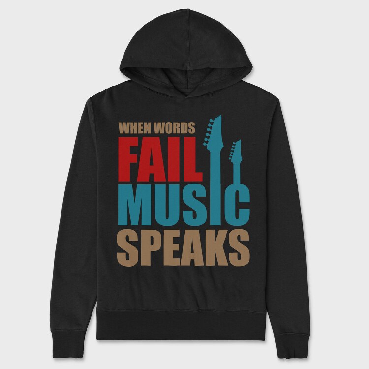 Fail Music Speaks, Hanorac Oversize Barbati (Unisex)
