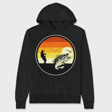 Fishing Sunset, Hanorac Oversize Barbati (Unisex)