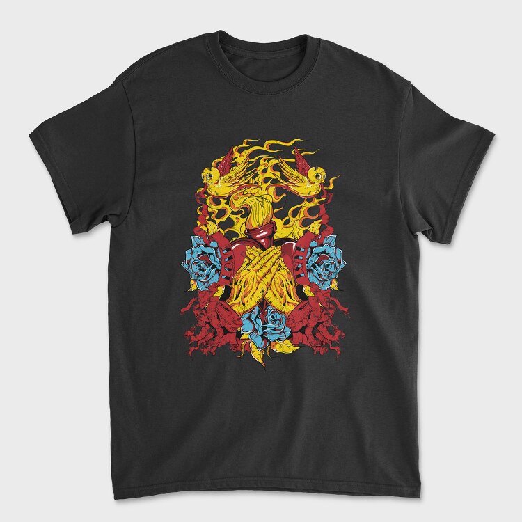 Flame Angel Roses, Tricou Barbati (Unisex)