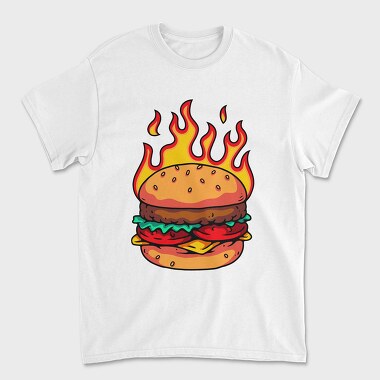 Flaming Burger Feast, Tricou Barbati (Unisex)