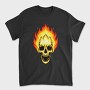 Flaming Skull, Tricou Barbati (Unisex)